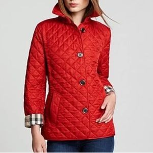 Burberry Red Nova Quilted Jacket - XS Petite